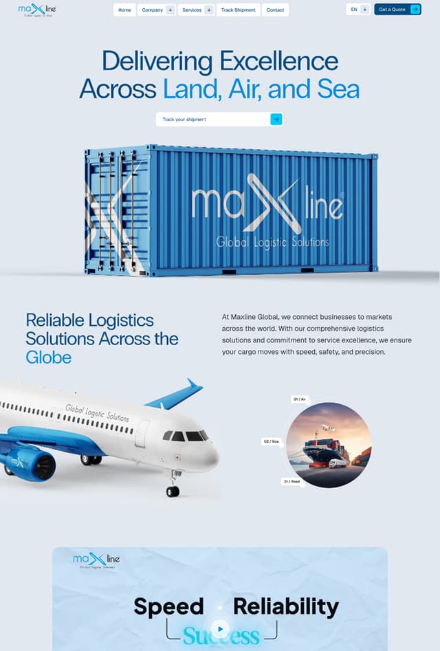 Website redesign for Maxline Global Logistics by Ziron pro in Dubai