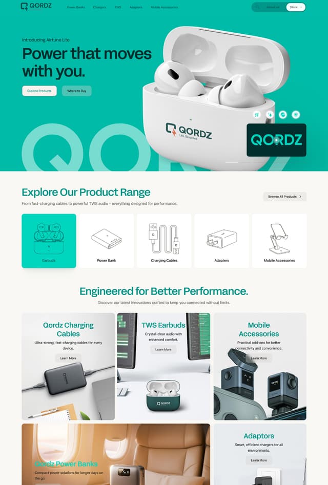 Website design and development for Qordz by Ziron pro in Dubai