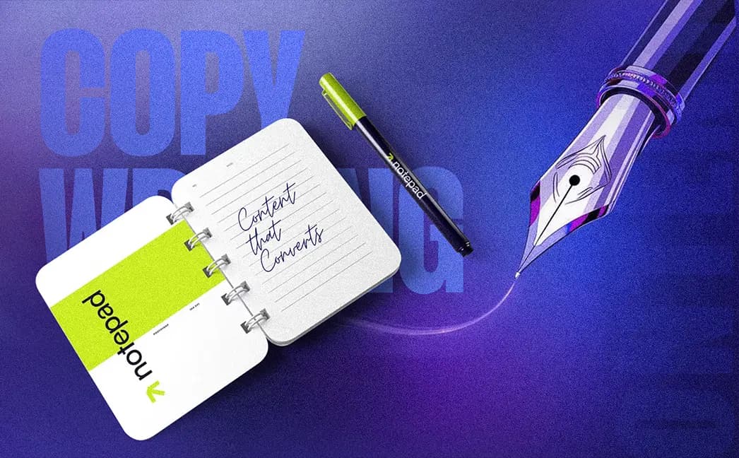 Copywriting service hero by Ziron pro