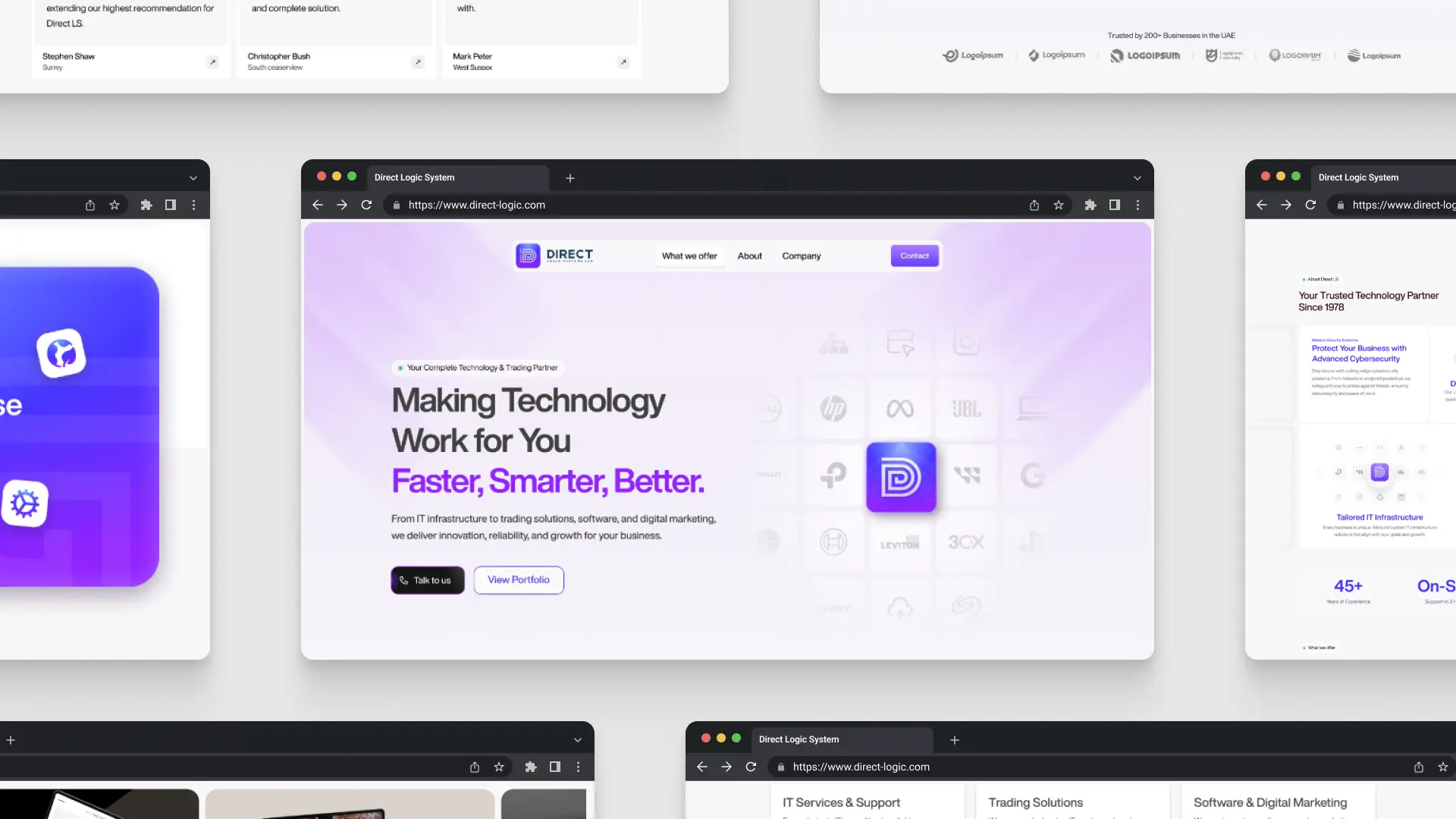 Direct Logic Systems website project by Ziron pro in Dubai
